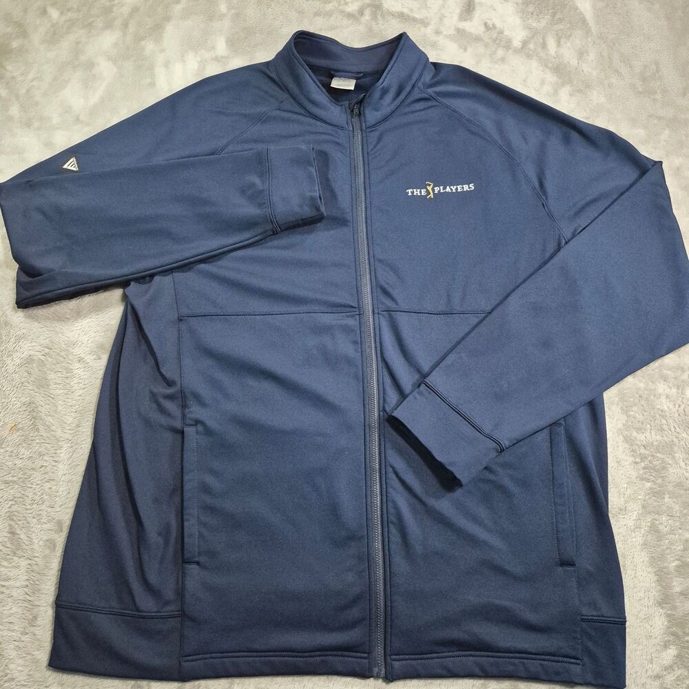 The Players Jacket Mens XL Blue Golf Levelwear Full Zip Fleece Performance